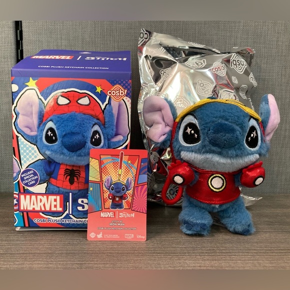 Disney Accessories - Disney Marvel Stitch Plush Keychain Blind Box- Confirmed Ironman